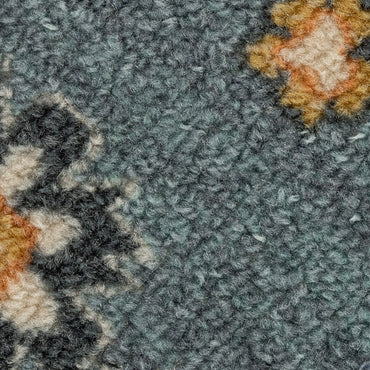 Maples Rugs Fleur Contemporary Motif Kitchen Rugs Non Skid Accent Area Carpet [Made in USA], Blue/Multi, 1'8" x 2'10"