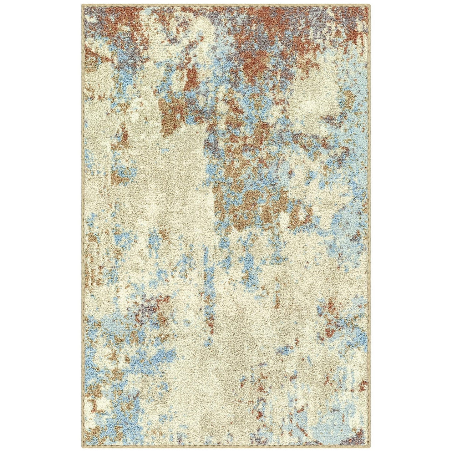 Maples Rugs Southwestern Stone Distressed Abstract Kitchen Rugs Non Skid Washable Accent Area Floor Mat [Made in USA], 2'6 x 3'10, Multi