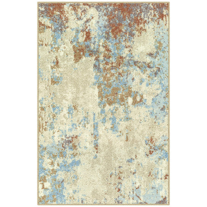 Maples Rugs Southwestern Stone Distressed Abstract Kitchen Rugs Non Skid Washable Accent Area Floor Mat [Made in USA], 2'6 x 3'10, Multi