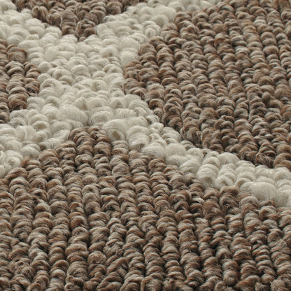 Maples Rugs Rebecca Contemporary Kitchen Rugs Non Skid Accent Area Carpet [Made in USA], 1'8 x 2'10, Café Brown/White