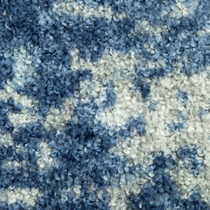 Maples Rugs Horizon Distressed Abstract Area Rug - Made in USA - Low Pile, Non Slip Pet-Friendly Mat for Bedroom, Office, Living & Dining Room, 5' x 7', Arctic Blue