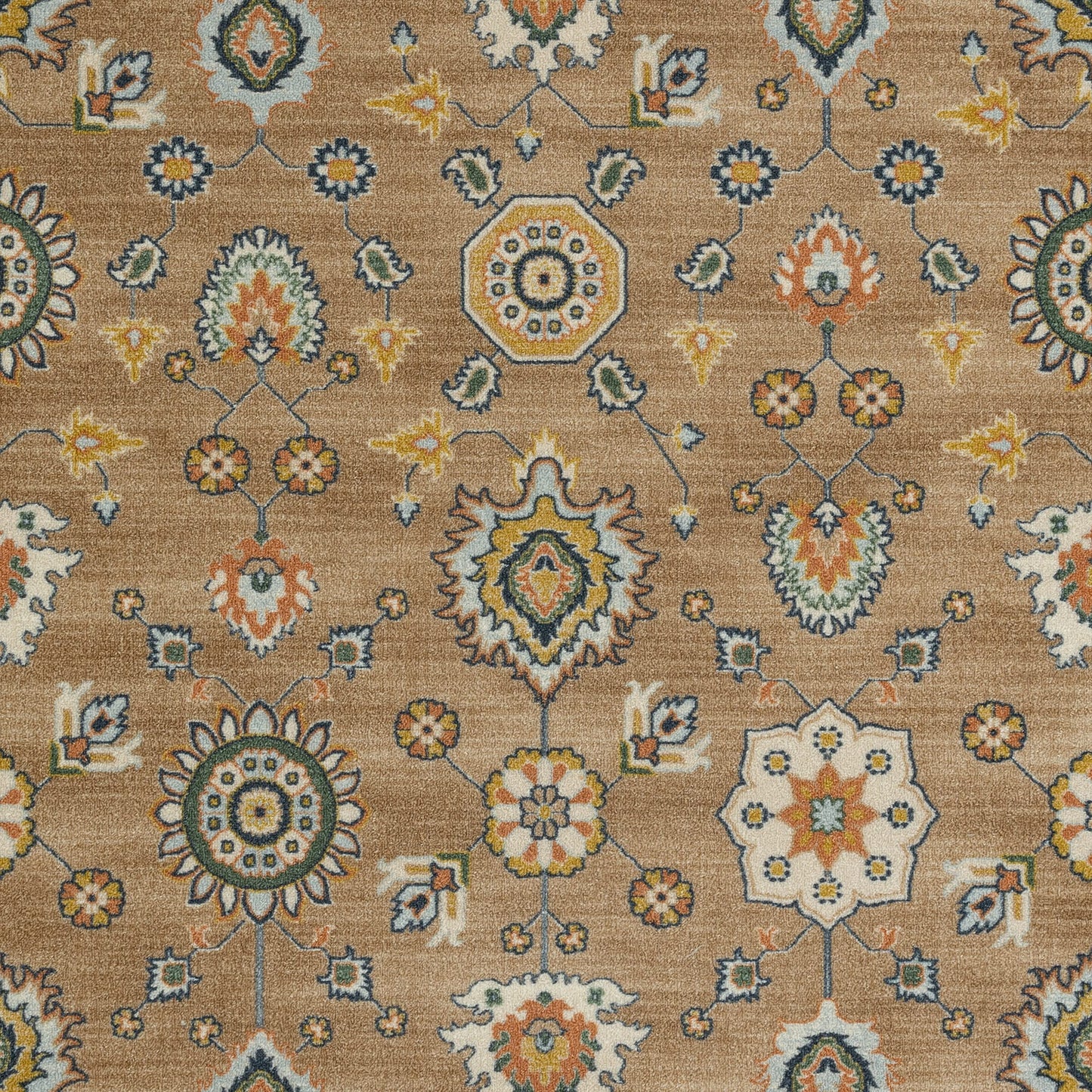 Maples Rugs Fleur Contemporary Motif Kitchen Rugs Non Skid Accent Area Carpet [Made in USA], Neutral/Multi, 1'8" x 2'10"