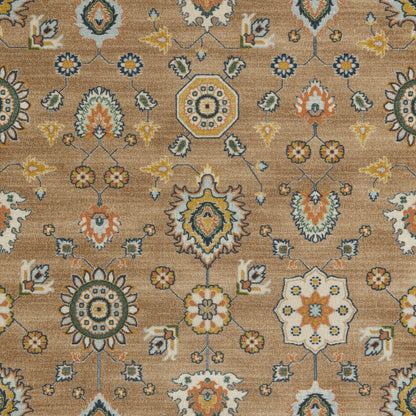 Maples Rugs Fleur Contemporary Motif Kitchen Rugs Non Skid Accent Area Carpet [Made in USA], Neutral/Multi, 1'8" x 2'10"