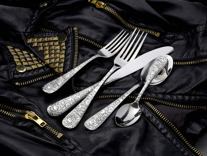 Liberty Tabletop Calavera (Skull) 45 Piece Flatware Set for 8 Silverware Made in USA