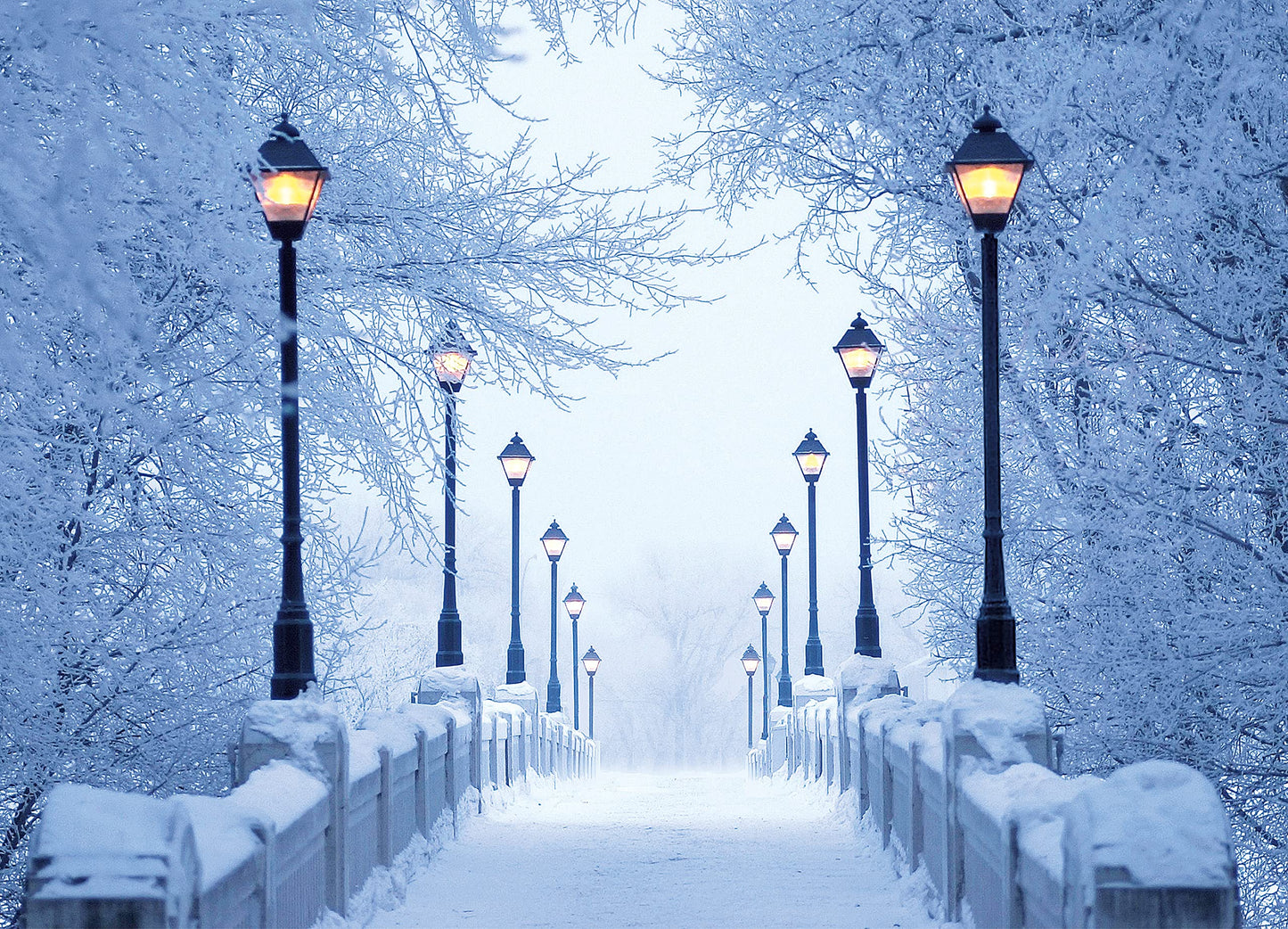 Psaris Productions Bridge Lights and Snow Christmas Cards Boxed With Envelopes Set of 12 Holiday Cards and 12 Envelopes. Made in USA.