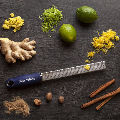 Microplane Premium Citrus Zester and Parmesan Grater (Dark Blue) - Blade Made in the USA