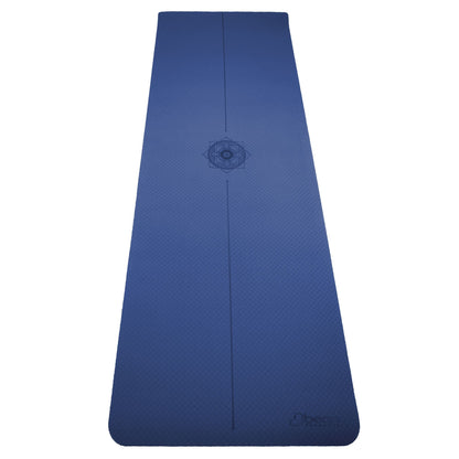SuperLite TPE Yoga Mat - Laser Symmetry Line with Energy Centering Mandala, Extra Thick Cushioned Comfort and Textured Grip Surface