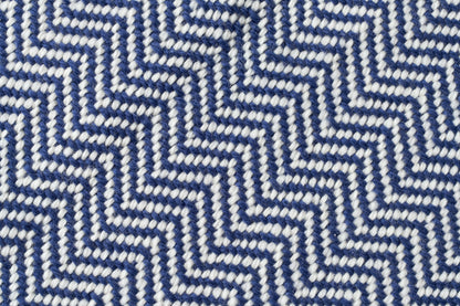 Blanket Fabric Throw Size Maritime Navy Blanket Chevron Pattern Soft Wool Made in USA