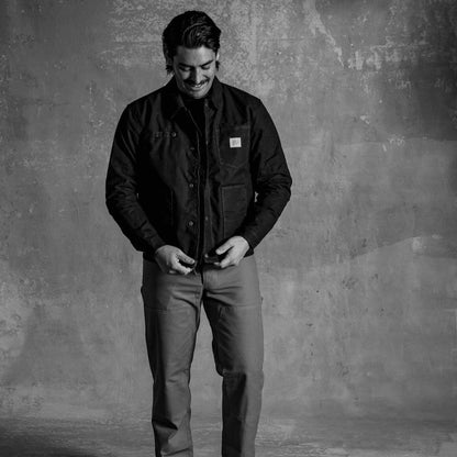 Cabin Jacket w/ Zipper - Waxed Black Bradley Mountain 