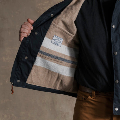 Cabin Jacket w/ Zipper - Waxed Black Bradley Mountain 