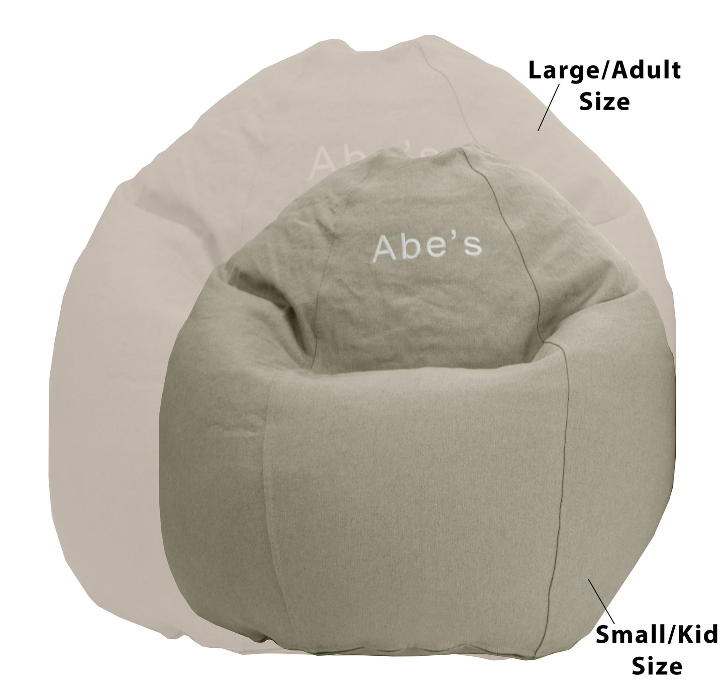 Hemp Bean Bag Chair Lounger - Adult size Comfy Bean