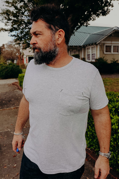 7 Ounce Pocket T-Shirt Heather Grey