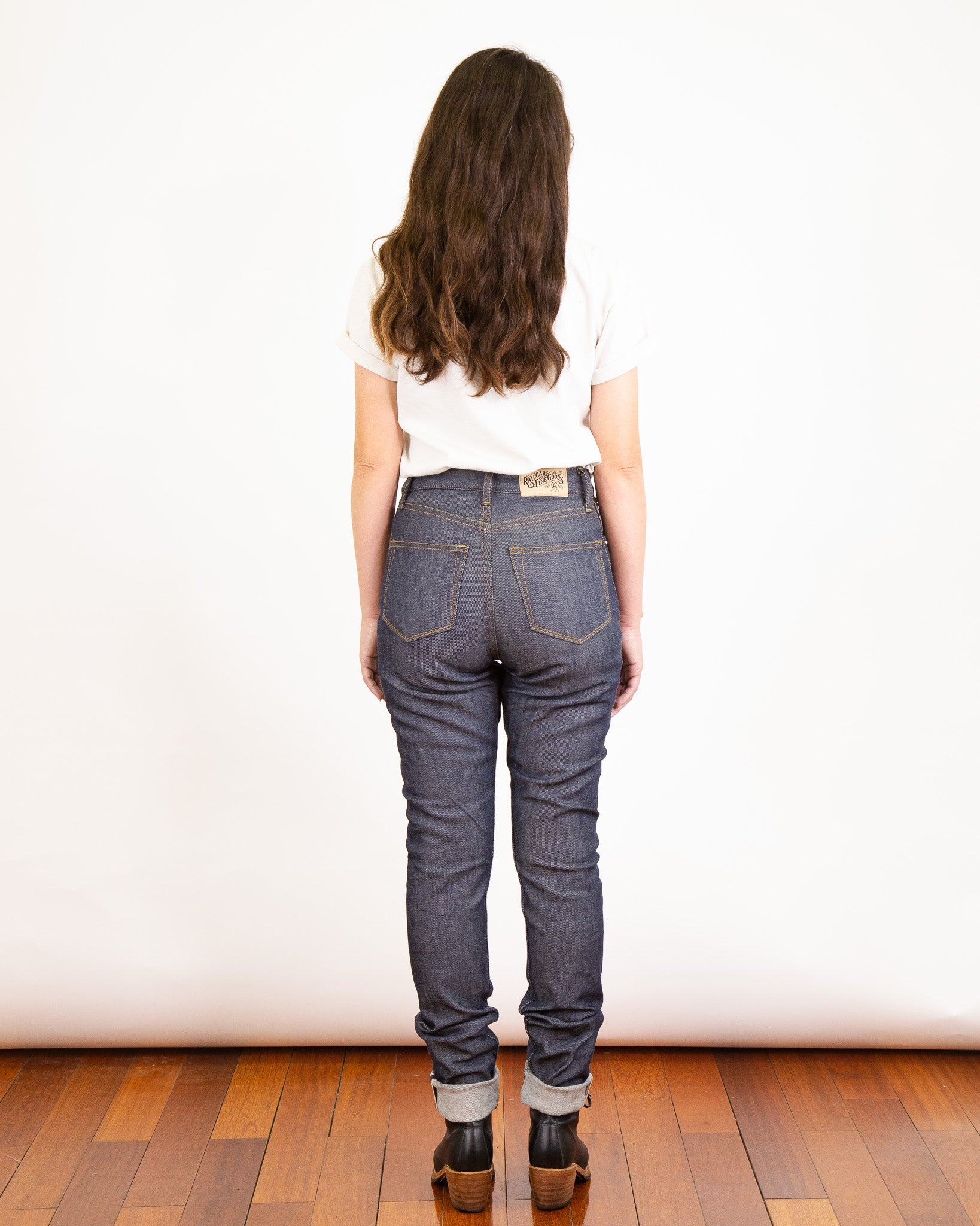 Model Photo of Back of Vixen Pure Indigo X061 4-Way Stretch Jeans
