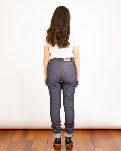 Model Photo of Back of Vixen Pure Indigo X061 4-Way Stretch Jeans