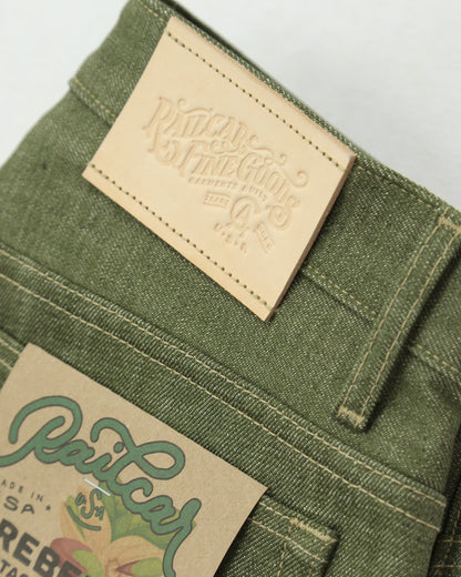 Rebels X079 Modern Straight Leg 13.5 Oz Pistachio Green Selvedge