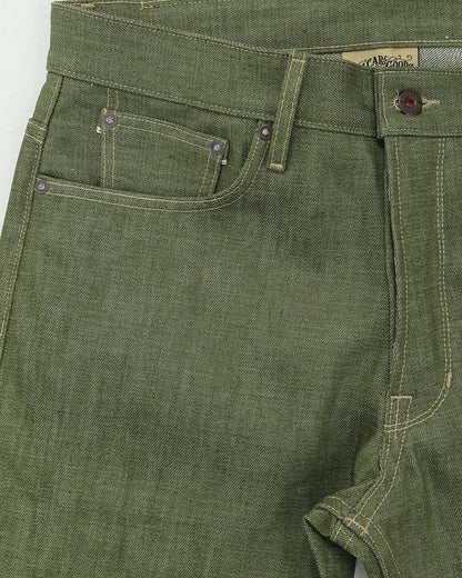 Rebels X079 Modern Straight Leg 13.5 Oz Pistachio Green Selvedge