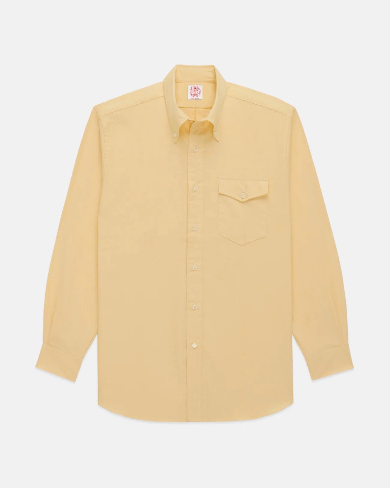 Made-in-USA Flap Pocket Vintage Yellow Oxford Cloth Button Down Shirt - Classic Fit