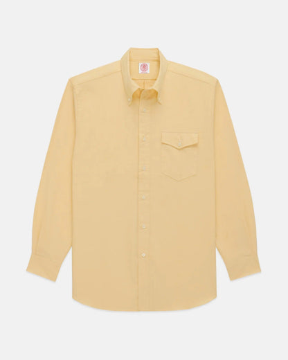 Made-in-USA Flap Pocket Vintage Yellow Oxford Cloth Button Down Shirt - Classic Fit
