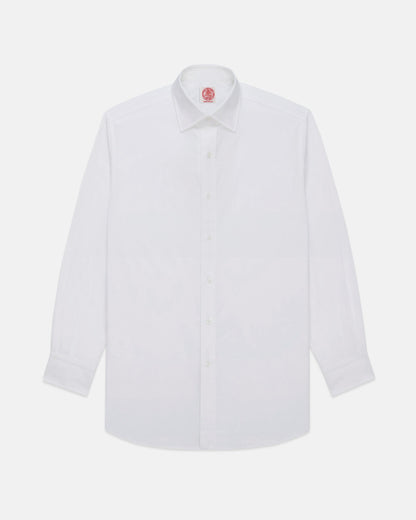 Made-in-USA Thomas Mason White Contrast Collar French Cuff Dress Shirt - Classic Fit