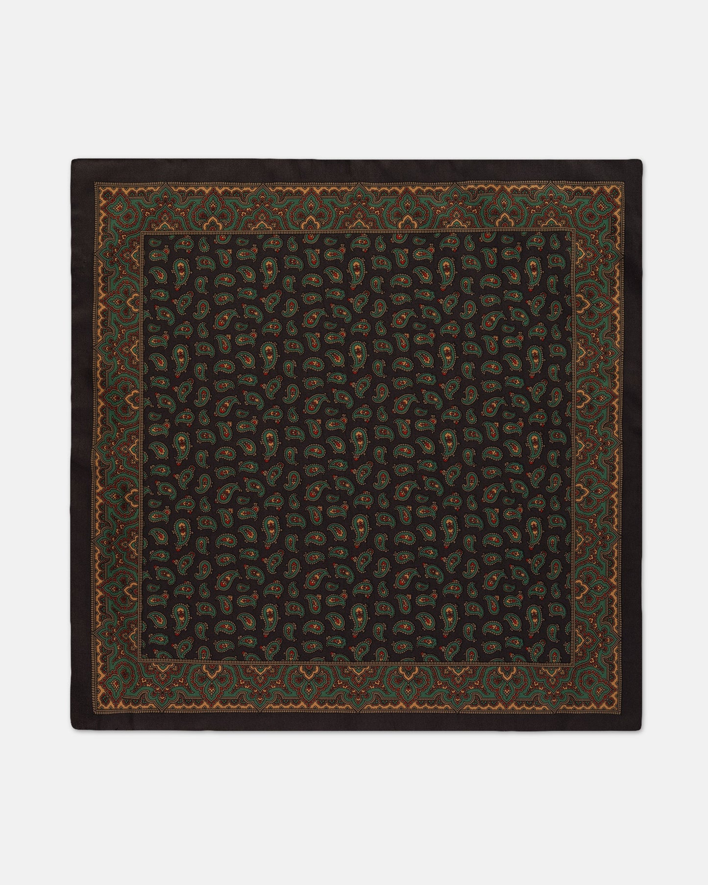 Made-in-USA Navy Pine Silk Pocket Square