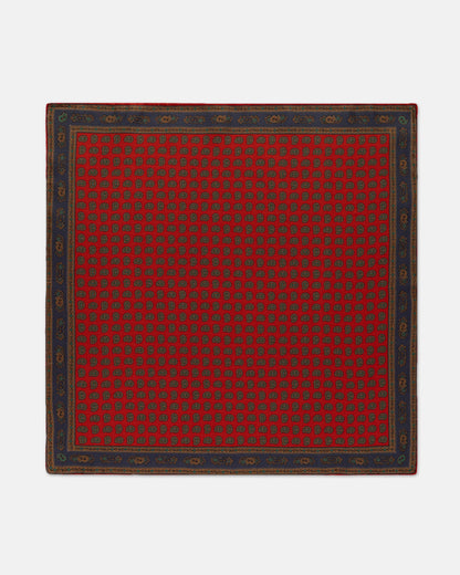 Made-in-USA Red Pine Silk Pocket Square
