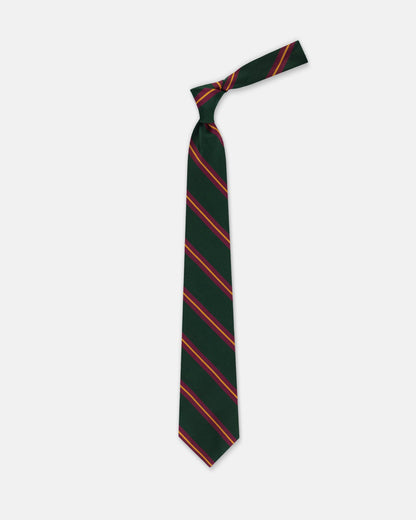 Made-in-USA Green, Purple, & Gold Stripe Repp Tie