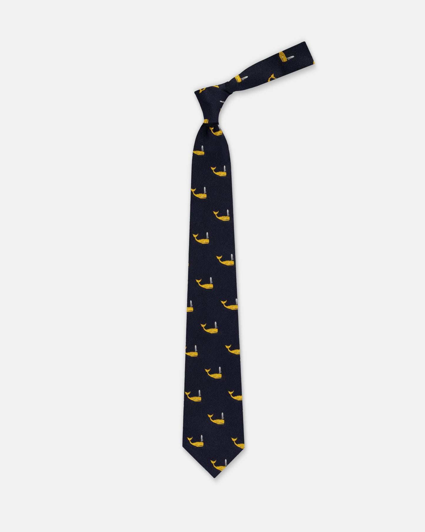Made-in-USA Navy Whales Club Tie