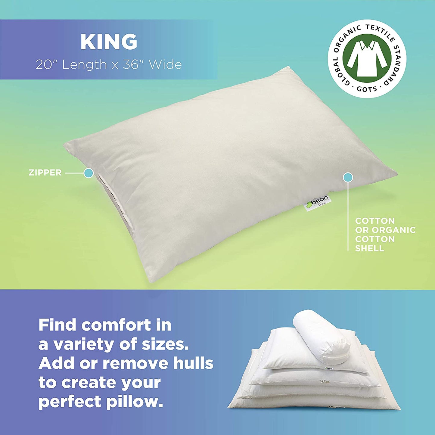 king size millet hull pillow organic