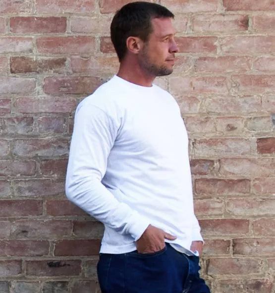 Long Sleeve Heavyweight 100% Cotton T-Shirt - Made in USA Bayside