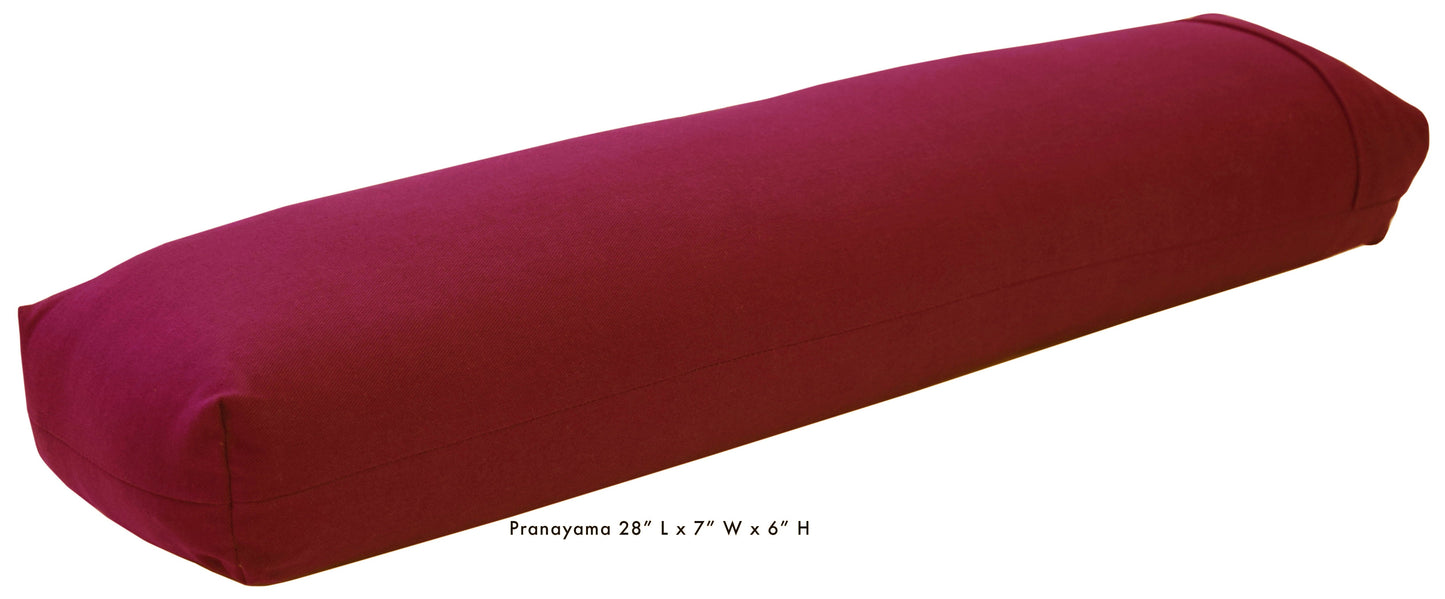 Hemp Yoga Bolster Rectangle Round Pranayama - Professional Studio Quality