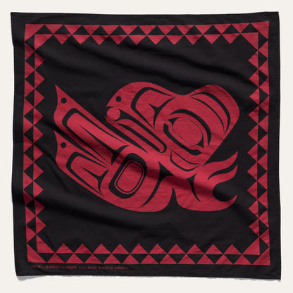 Raven Bandana Black and Red Raven All Cotton 