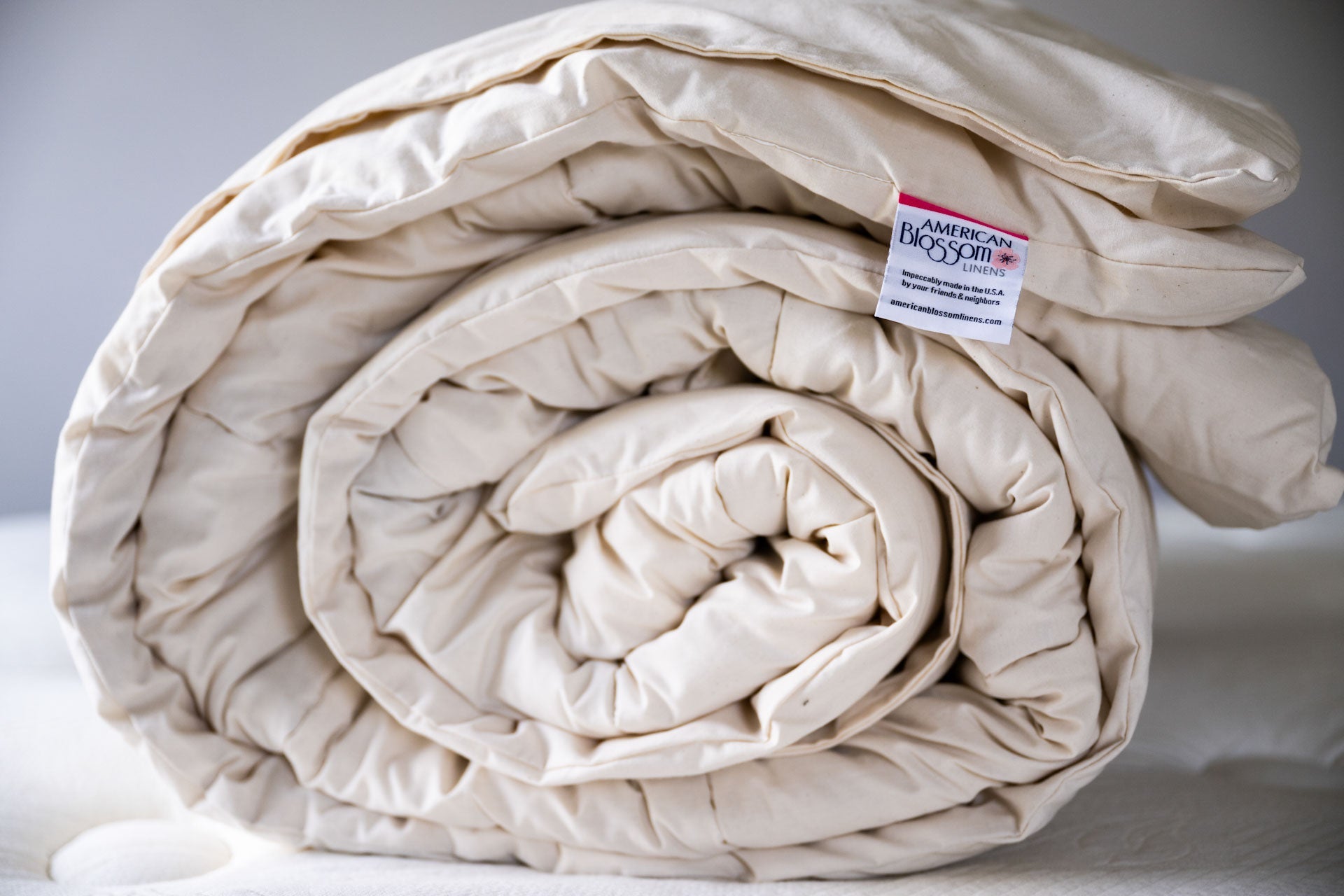 Rolled Bedding Duvet Insert/Comforter Natural Wool USA Made