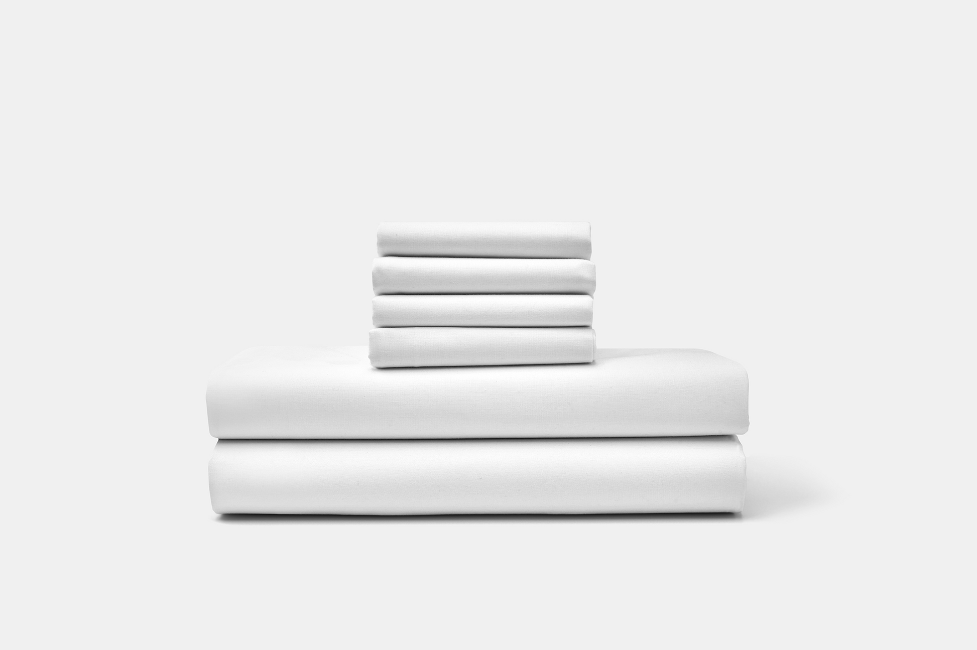 Sheet Set Stack Color White Bed Sheet Set Percale Natural Cotton Made in USA