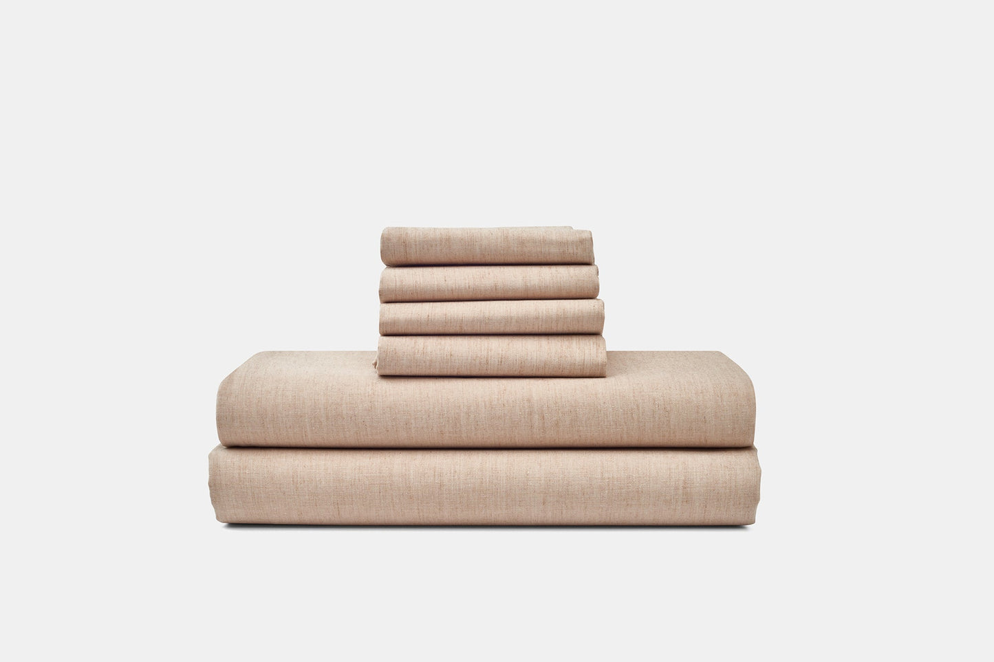 Stacked Sheet Set Foxfibre Colored Bed Sheet Set Natural Cotton Made in USA