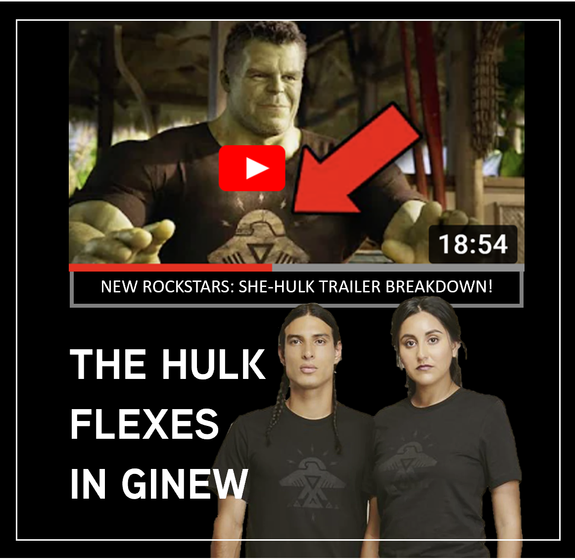 Image of "The Hulk" in Series She-Hulk wearing the Thunderbird Black tee. 