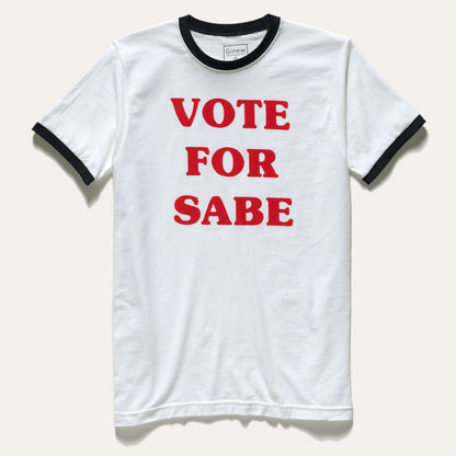 Vote for Sabe, Bigfoot Sasquatch t-shirt front view from Native American Ginew