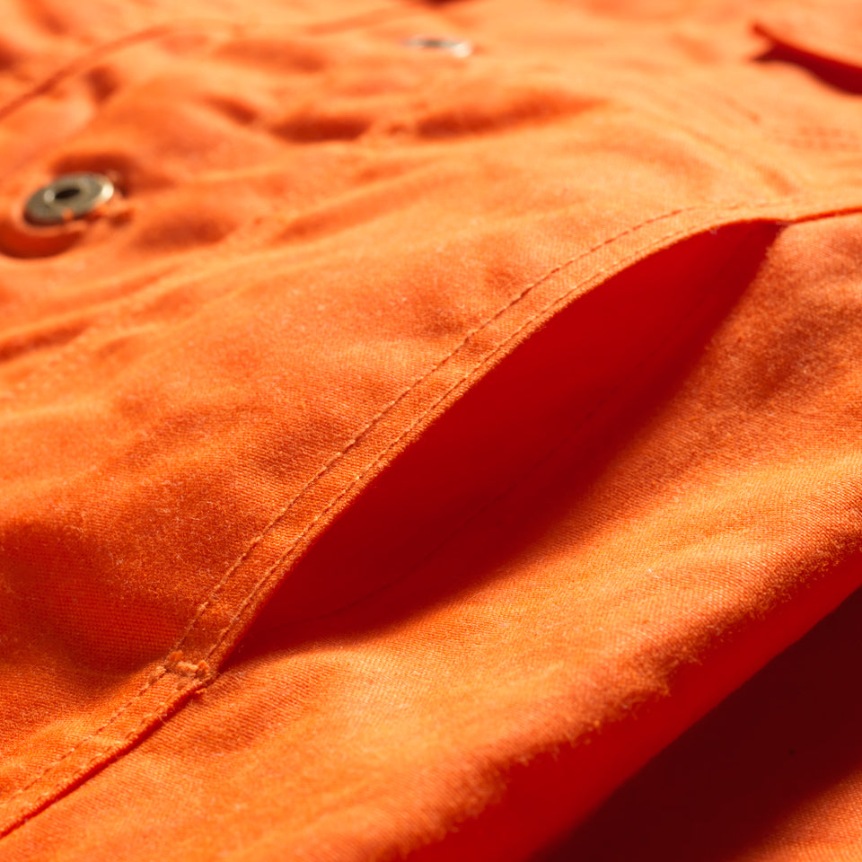 Detail view of side pocket on front of Jacket.