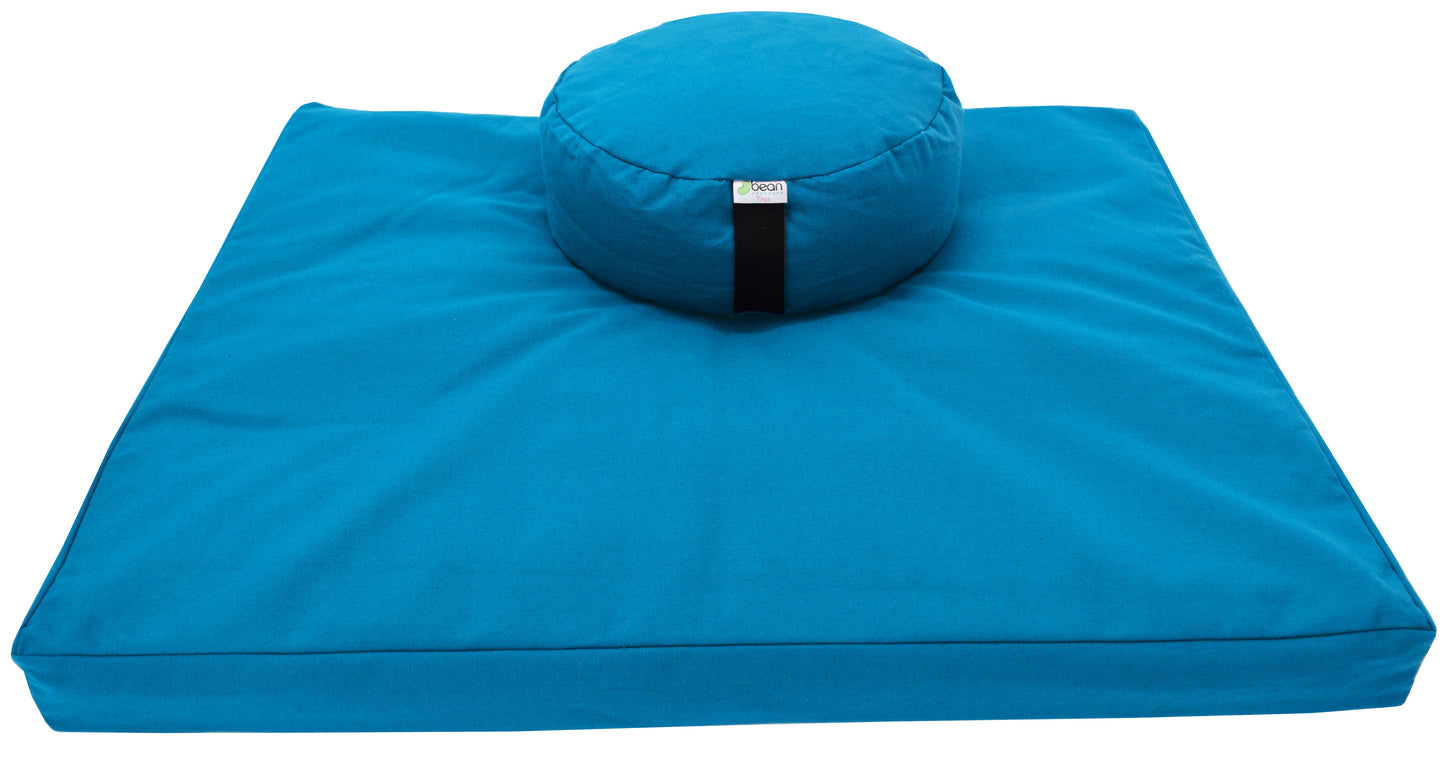 Zafu + Zabuton Meditation Cushion Set - Cotton ..Made in USA