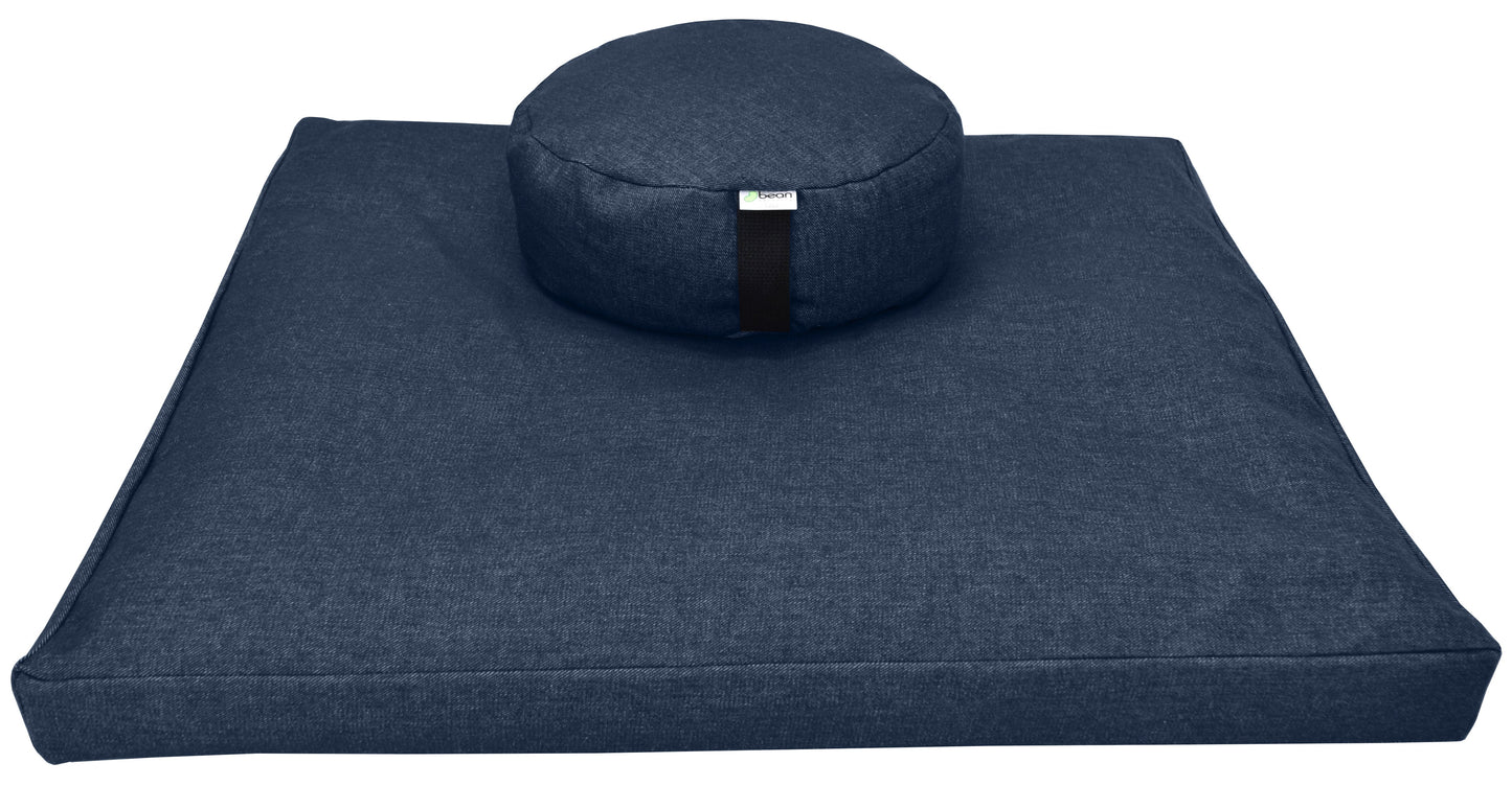 Zafu + Zabuton Meditation Cushion Set - Cotton ..Made in USA