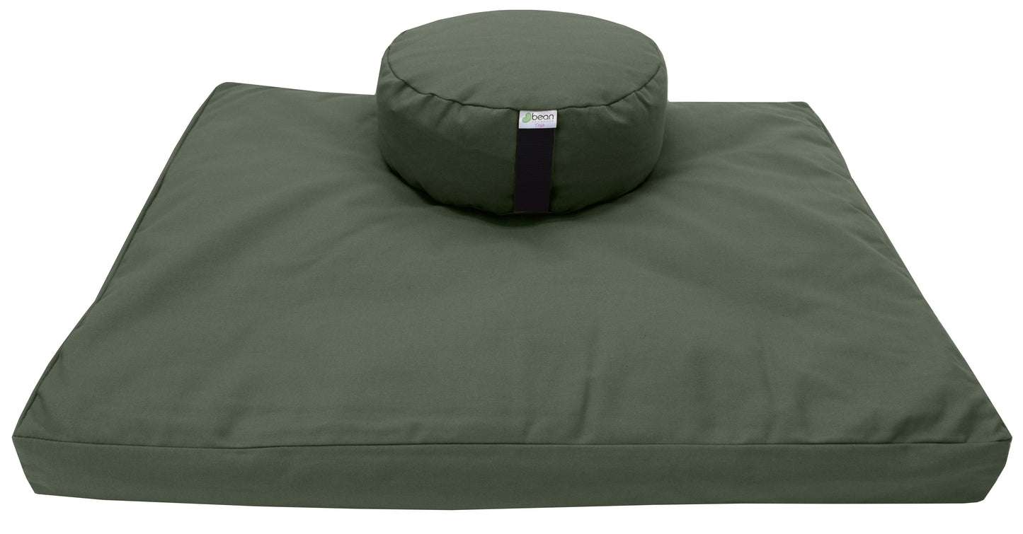 Zafu + Zabuton Meditation Cushion Set - Cotton ..Made in USA