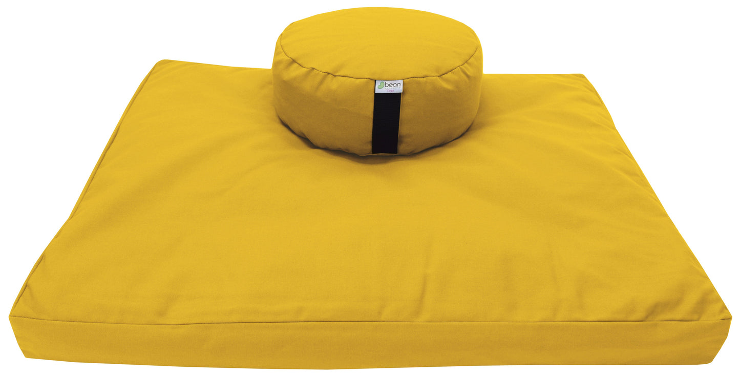 Zafu + Zabuton Meditation Cushion Set - Cotton ..Made in USA