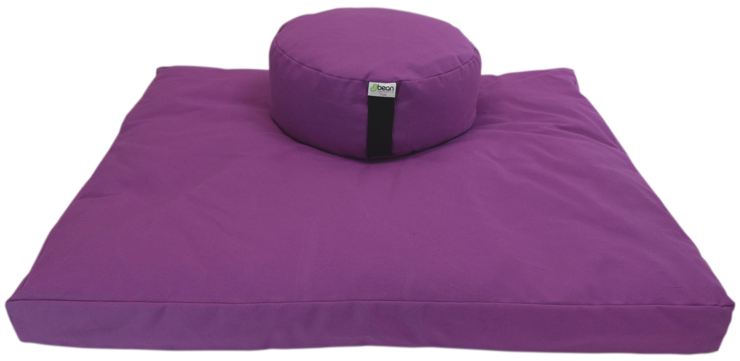 Zafu + Zabuton Meditation Cushion Set - Cotton ..Made in USA