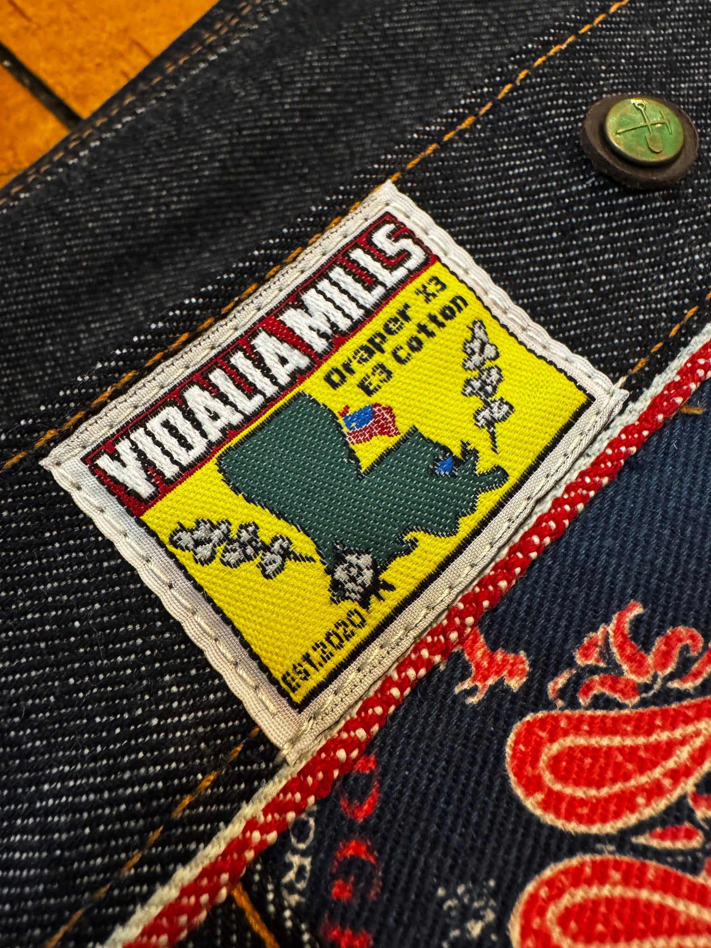 Vidalia Mills Deadstock 14oz Selvedge Indigo Muleskinner Buckle Back Denim Jacket