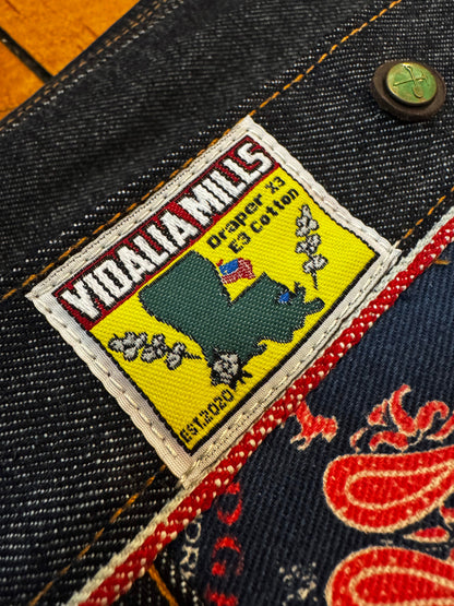 Vidalia Mills Deadstock 14oz Selvedge Indigo Muleskinner Buckle Back Denim Jacket