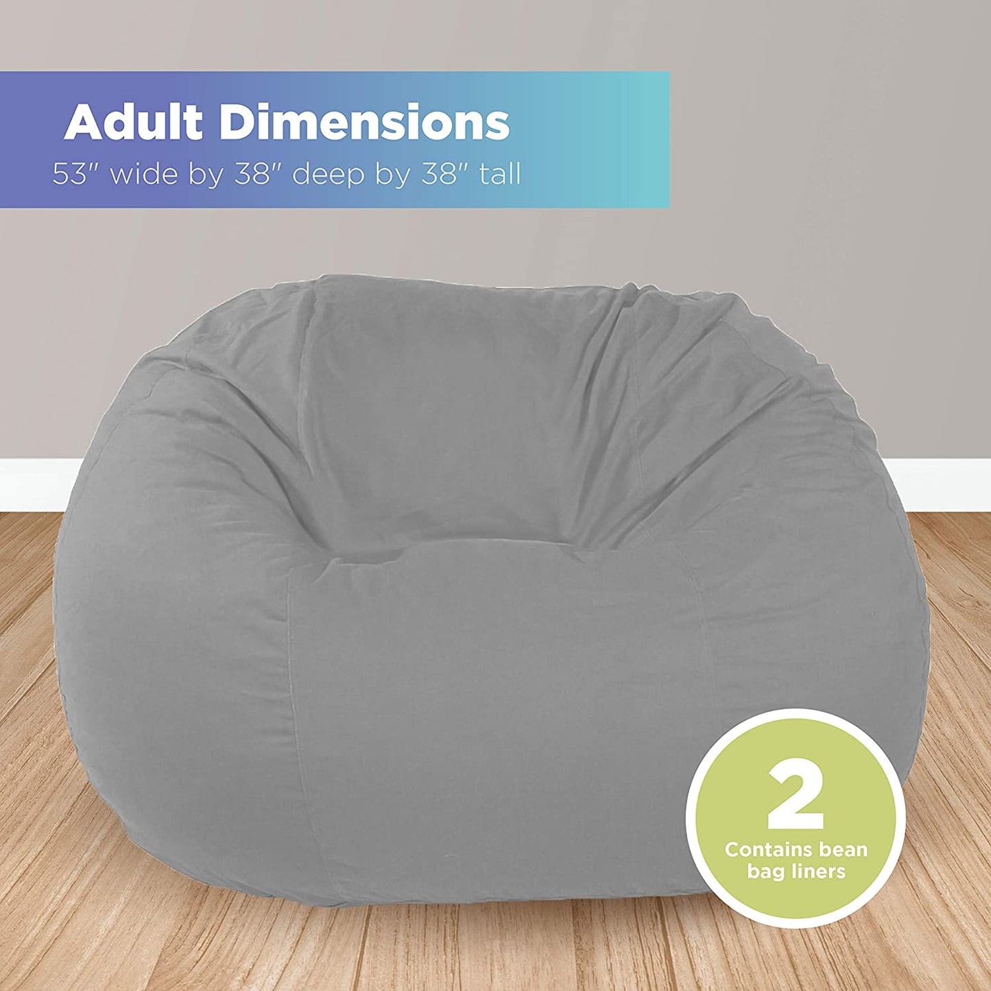 ComfyBean Family Bean Bag Loveseat - Cotton, Organic Cotton, Hemp