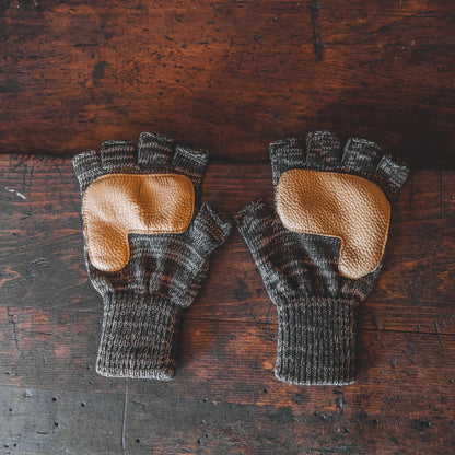 Fingerless Gloves | Desert & Natural Deerskin | Bradley Mountain