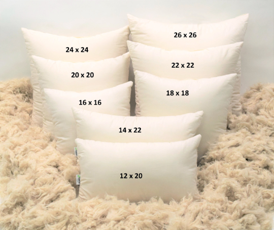 Kapok Throw Pillows - 100% Organic - Euro Sizes - Kapok Filled - Vegan Luxury