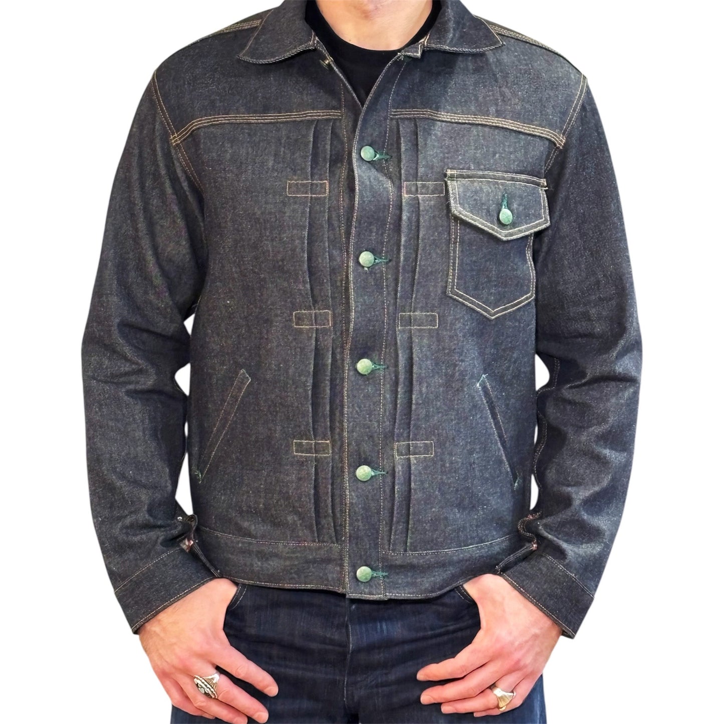 Vidalia Mills Deadstock 14oz Selvedge Indigo Muleskinner Buckle Back Denim Jacket