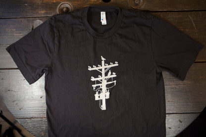 Black and White Pigeon Tree Logo Tee Made in USA T-shirt