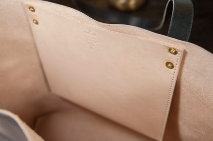 Made to Order - Natural Vegetable Tanned Leather Tote Shoulder Bag Made in USA